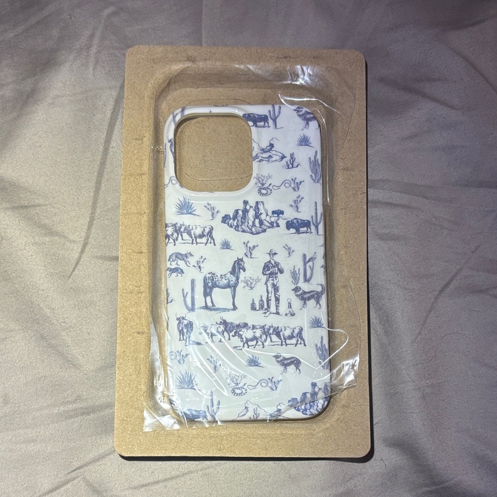 Cowboy Print Blue and White Phone Case